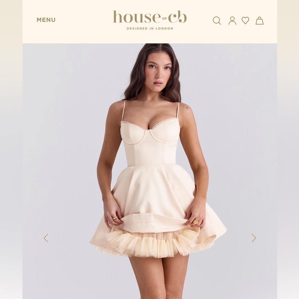 House of CB MINIMOISELLE Vintage Cream Tulle Mini Dress